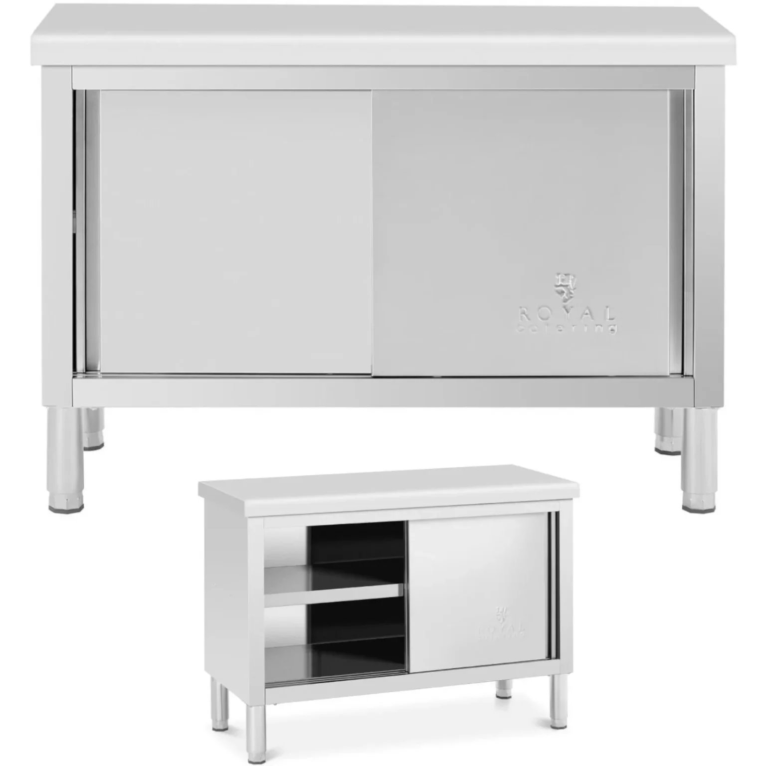Stol za ketering s ormarićem s kliznim vratima, ČELIK, 120 x 50 cm, do 390 kg Stol za ketering s ormarićem s kliznim vratima, ČELIK, 120 x 50 cm, do 390 kg