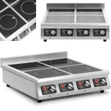 4 égőfejű indukciós főzőlap időzítővel, 400 V, 4 x 3500 W