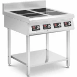 4 égőfejű indukciós főzőlap nyitott alappal, 400 V, 4 x 3500 W