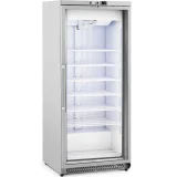 Üvegajtós fagyasztószekrény, 7 polccal, 580 l, 492 mm széles – ezüst 2