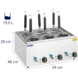 Tésztasütő csapokkal, 6 kosárral, 3 x 6,5 l, 3000 W 7