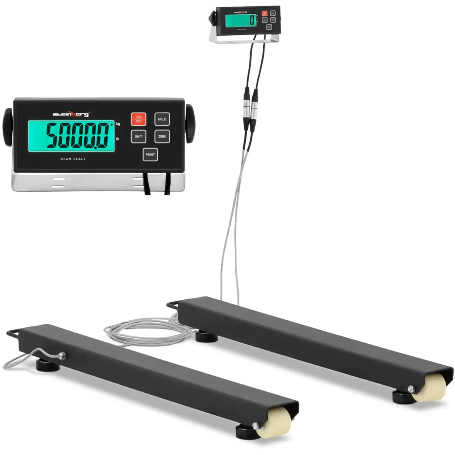 LCD 5000 / 1 kg-os gerendamérleg raklap-tartóval, 1000 x 100 mm