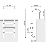 Rozsdamentes acél medencelépcső, 3 fok, 1320 mm 7