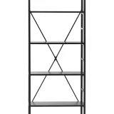 Loft stílusú könyvespolc acélvázas 28 x 60 x 182 cm fekete 4