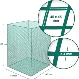 Szénaháló bálákhoz és kévékhez lovak etetéséhez, szembőség 45 x 45 mm, 1,4 x 1,4 x 1,6 m 4