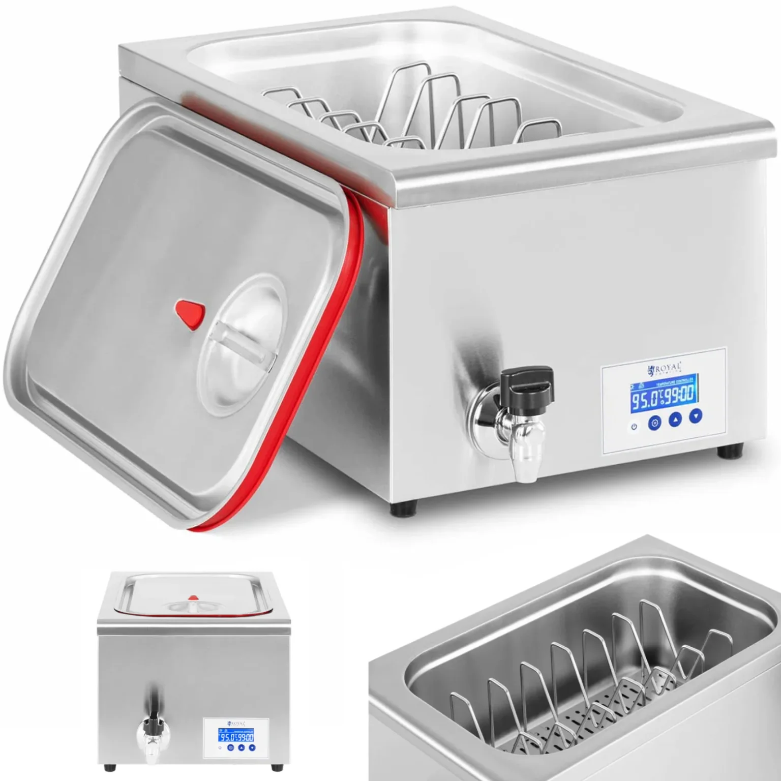 Sous Vide cirkulátor, alacsony hőmérsékletű főzőkészülék, 30–95 °C, 24 l, 700 W Sous Vide cirkulátor, alacsony hőmérsékletű főzőkészülék, 30–95 °C, 24 l, 700 W