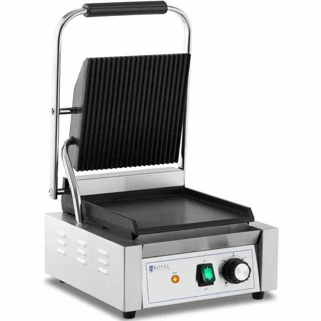 Elektromos kontaktgrill sima és barázdált lemezekkel, 23 x 22 cm, 1800 W