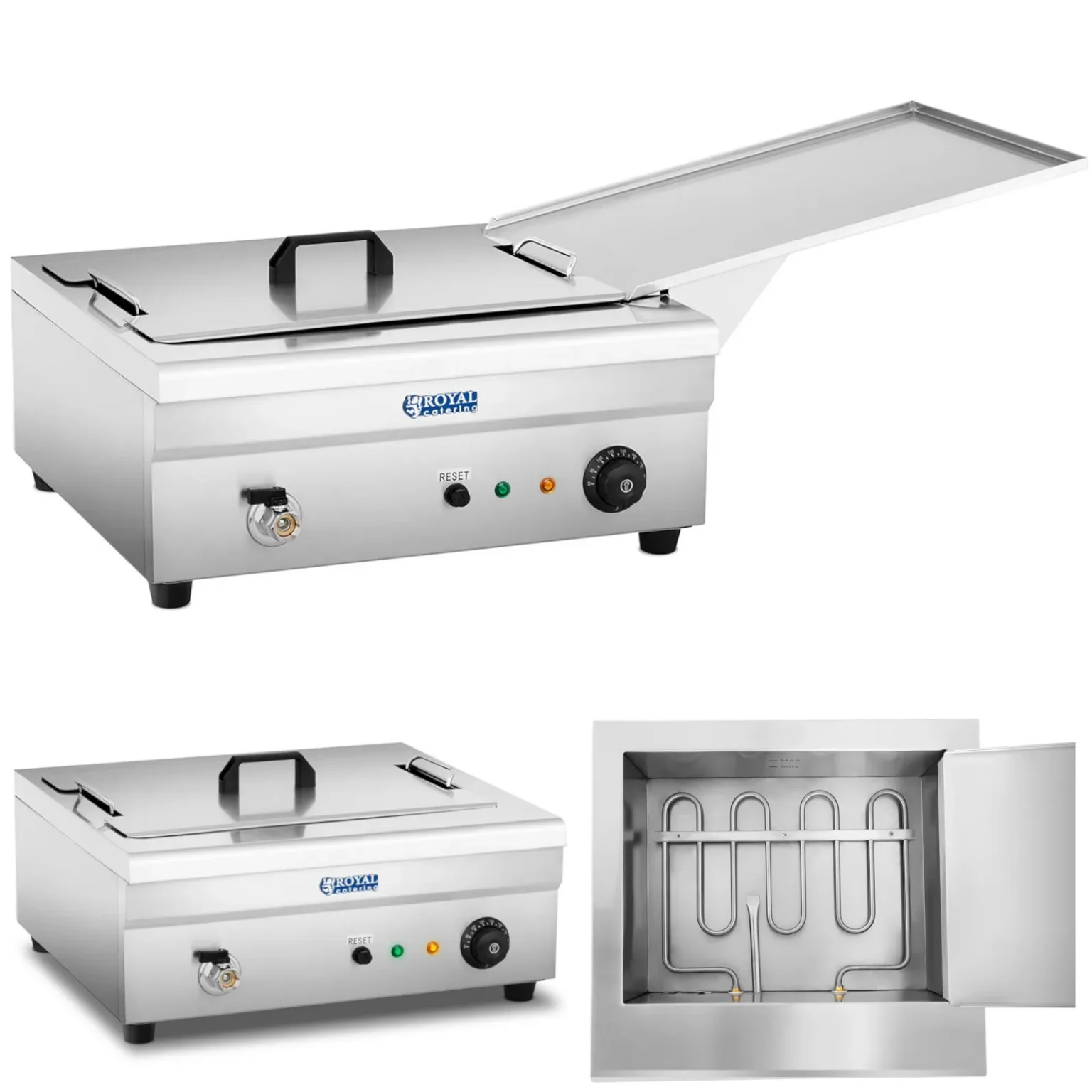 Fánk- és hal sütő cseppfelfogó tálcával, 3200 W, 230 V, 14 l