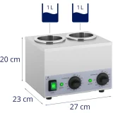 Mártásmelegítő forró mártásokhoz 2x 1 l 40–90 °C 400 W 7