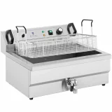 3000 W, 16 l, 230 V-os sütőolajsütő fánkhoz, halhoz és sült krumplihoz, cseppfogó tálcával 4