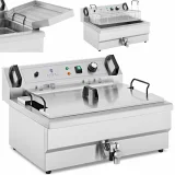 3000 W, 16 l, 230 V-os sütőolajsütő fánkhoz, halhoz és sült krumplihoz, cseppfogó tálcával