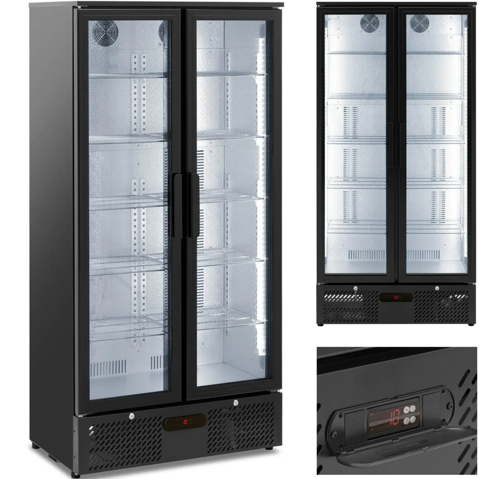 2 ajtós, üvegajtós bárhűtő italokhoz, 458 L, 295 W