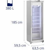 380 literes, zárható üvegajtós fagyasztóláda, -18 °C 7