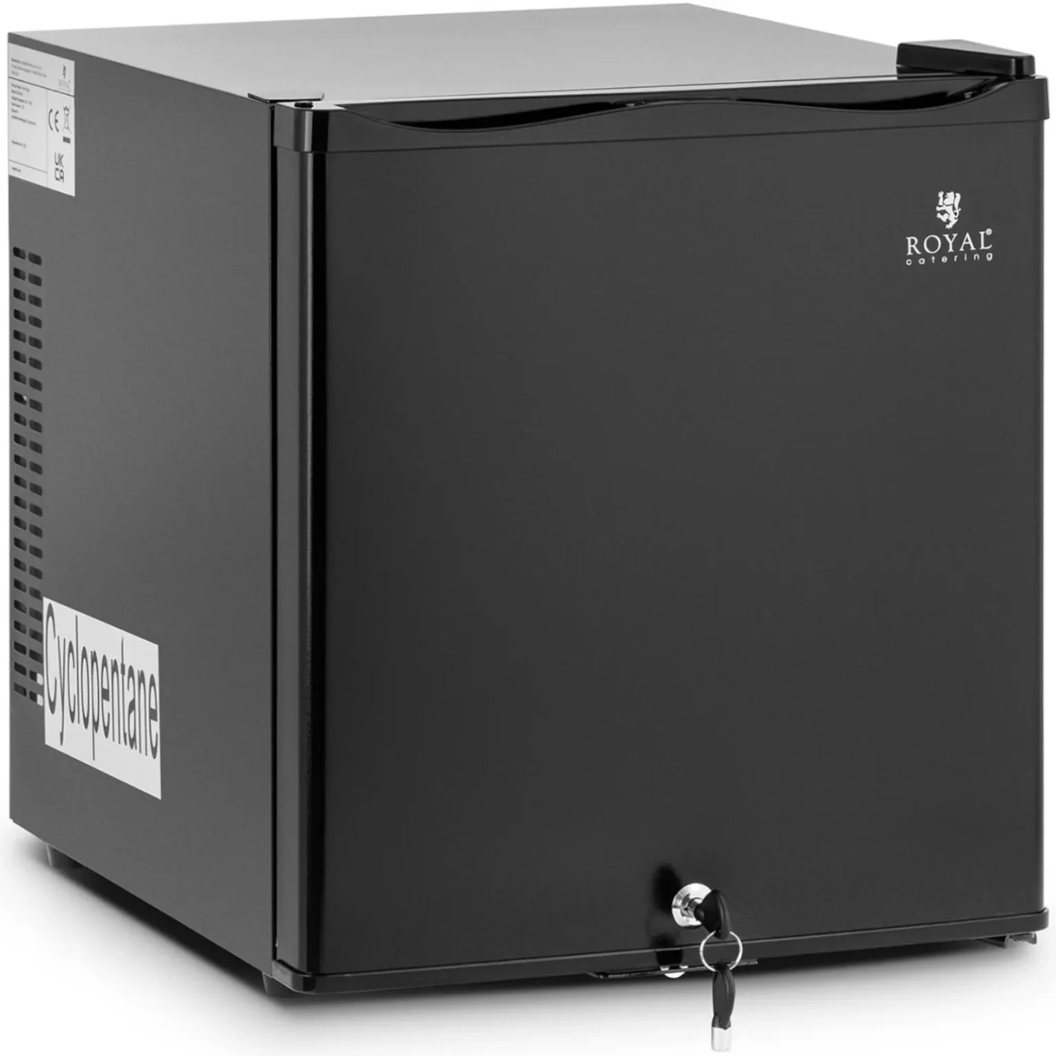 Szállodai hűtőszekrény, csendes, zárható minibár, 65 W, 28 l