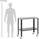 Mobil hegesztő- és szerelőasztal polccal, max. 544 kg, 91x46 cm 3