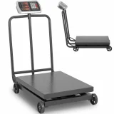 Ipari platformmérleg kerekekkel, 600 kg / 100 g, LCD
