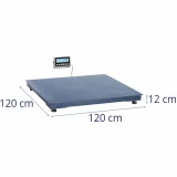 LCD raktári emelvényes mérleg 120 x 120 cm 3000 kg / 1 kg 6
