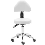 BULLE forgó szépségszék háttámlával és görgőkkel, 48–55 cm – fehér 5