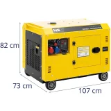 Kerekes dízelgenerátor, 240/400 V, 8500 W, 10 kVA, 30 l 9