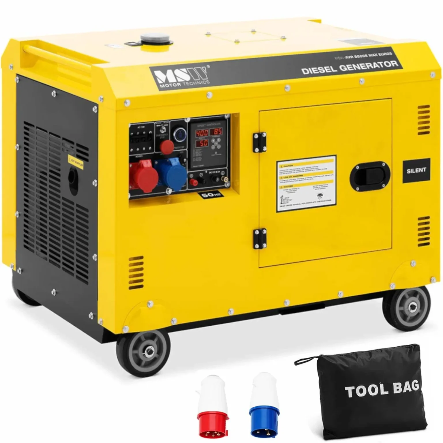 Kerekes dízelgenerátor, 240/400 V, 8500 W, 10 kVA, 30 l