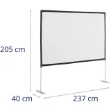 Összecsukható padlói vetítővászon 100'' 228 x 133 cm 16:9 7