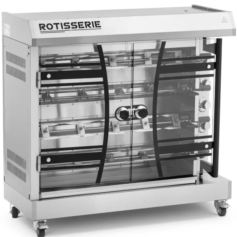 Elektromos forgóspit 4–6 csirkéhez, 4 szint, 8000 W, 400 V