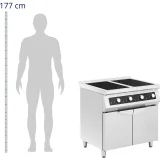Szabadon álló indukciós főzőlap szekrénnyel, 4 főzőlap, 400 V, 17 000 W 3