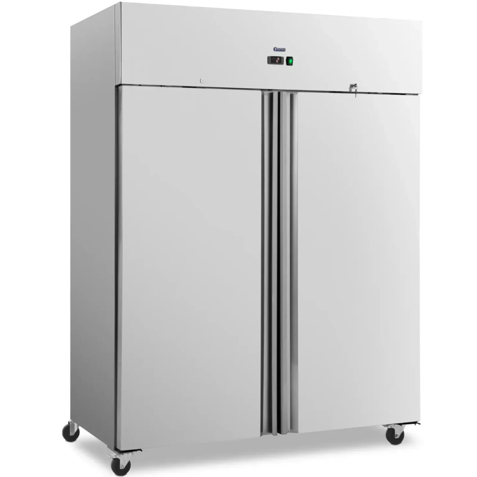 Vitrină frigorifică cu 2 uși, pe roți, 2-8 °C, 800 L, 72x148x199 cm Vitrină frigorifică cu 2 uși, pe roți, 2-8 °C, 800 L, 72x148x199 cm