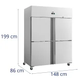 Dulap frigorific cu 4 uși pe roți, 2-8 °C, 1001 L, 86x148x199 cm 6