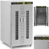 Ipari élelmiszer-, gyógynövény- és gyümölcsszárító, 24 tálca, 40–90 °C, 5850 W