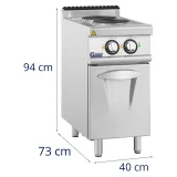 Szabadon álló elektromos tűzhely szekrénnyel, 2 főzőzónával, 5,2 kW, 400 V 7
