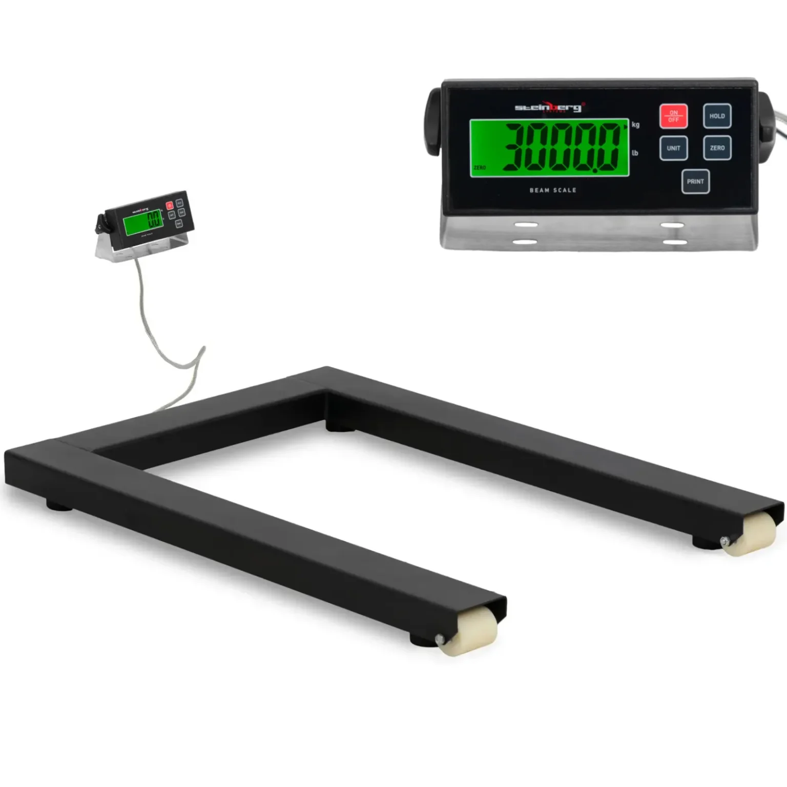 Cântar cu braț LCD 3000 pentru paleți / 1 kg 121 x 84 cm Cântar cu braț LCD 3000 pentru paleți / 1 kg 121 x 84 cm