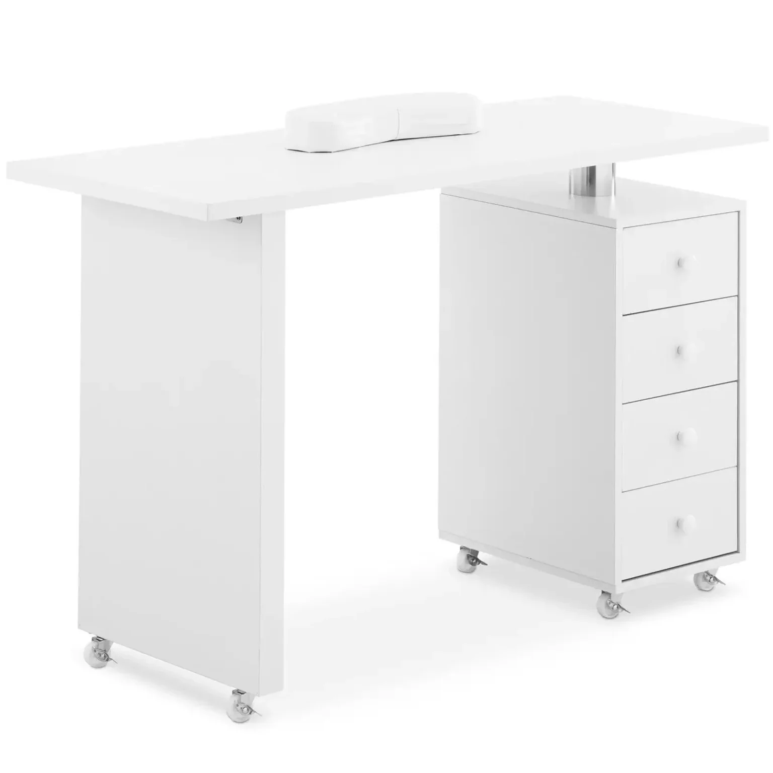 Manikűr asztal kéztámasztóval, 4 fiókkal, 119 x 45 cm - fehér Manikűr asztal kéztámasztóval, 4 fiókkal, 119 x 45 cm - fehér