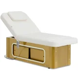 Masă de masaj și tatuaj SPA încălzită, 2 motoare, 200 kg, POTENZA - alb și auriu 2