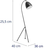 Fém állólámpa állítható árnyékkal, E27, 125 cm 6