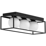 Modern, 3 lámpás E9 mennyezeti lámpa – üveggömbök keretben 2