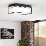 Modern, 3 lámpás E9 mennyezeti lámpa – üveggömbök keretben 4