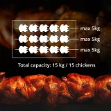 Gázos forgóspit akár 15 csirkéhez, 3 nyárssal, propán-bután, 15 kW 4