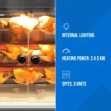 Gázos forgóspit akár 15 csirkéhez, 3 nyárssal, propán-bután, 15 kW 5