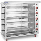 Gázos forgóspit akár 25 csirkéhez, 5 nyárssal, propán-bután, 25 kW 2