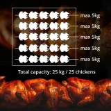 Gázos forgóspit akár 25 csirkéhez, 5 nyárssal, propán-bután, 25 kW 4