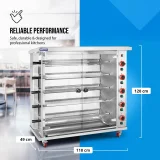 Gázos forgóspit akár 25 csirkéhez, 5 nyárssal, propán-bután, 25 kW 8