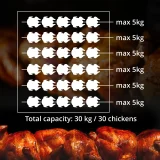Gázos forgóspit akár 30 csirkéhez, 6 nyárssal, propán-bután, 30 kW 4