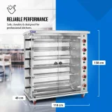Gázos forgóspit akár 30 csirkéhez, 6 nyárssal, propán-bután, 30 kW 8