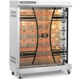 Elektromos csirkesütő, 6 nyárssal 36 csirkéhez, 12 000 W