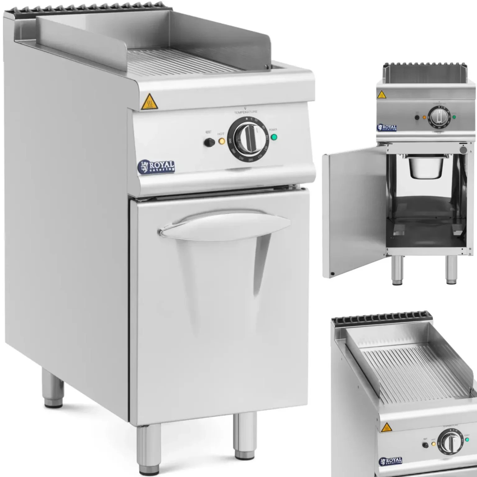 Elektromos bordázott grilllap szekrénnyel 33,5 x 55 cm 5,4 kW