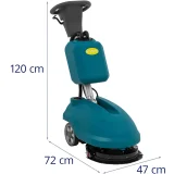 Akkus padlótisztító 35 cm 15 l 160 fordulat/perc 10