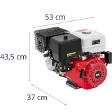 4 ütemű, egyhengeres benzinmotor elektromos indítóval, 6,5 l, 16 LE 7