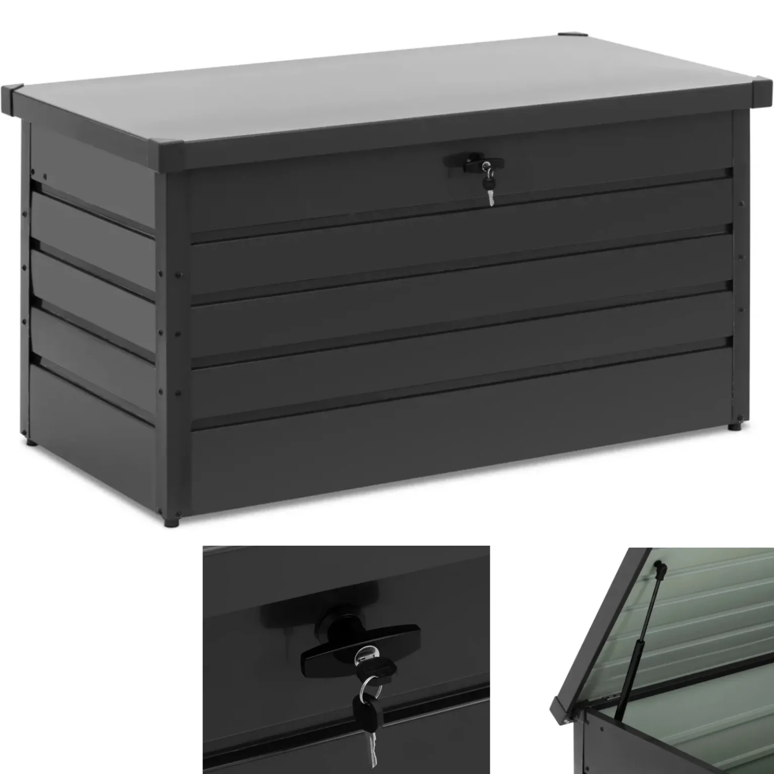 Cutie de depozitare din metal pentru grădină, cu încuietoare, 120 x 62 x 63 cm Cutie de depozitare din metal pentru grădină, cu încuietoare, 120 x 62 x 63 cm