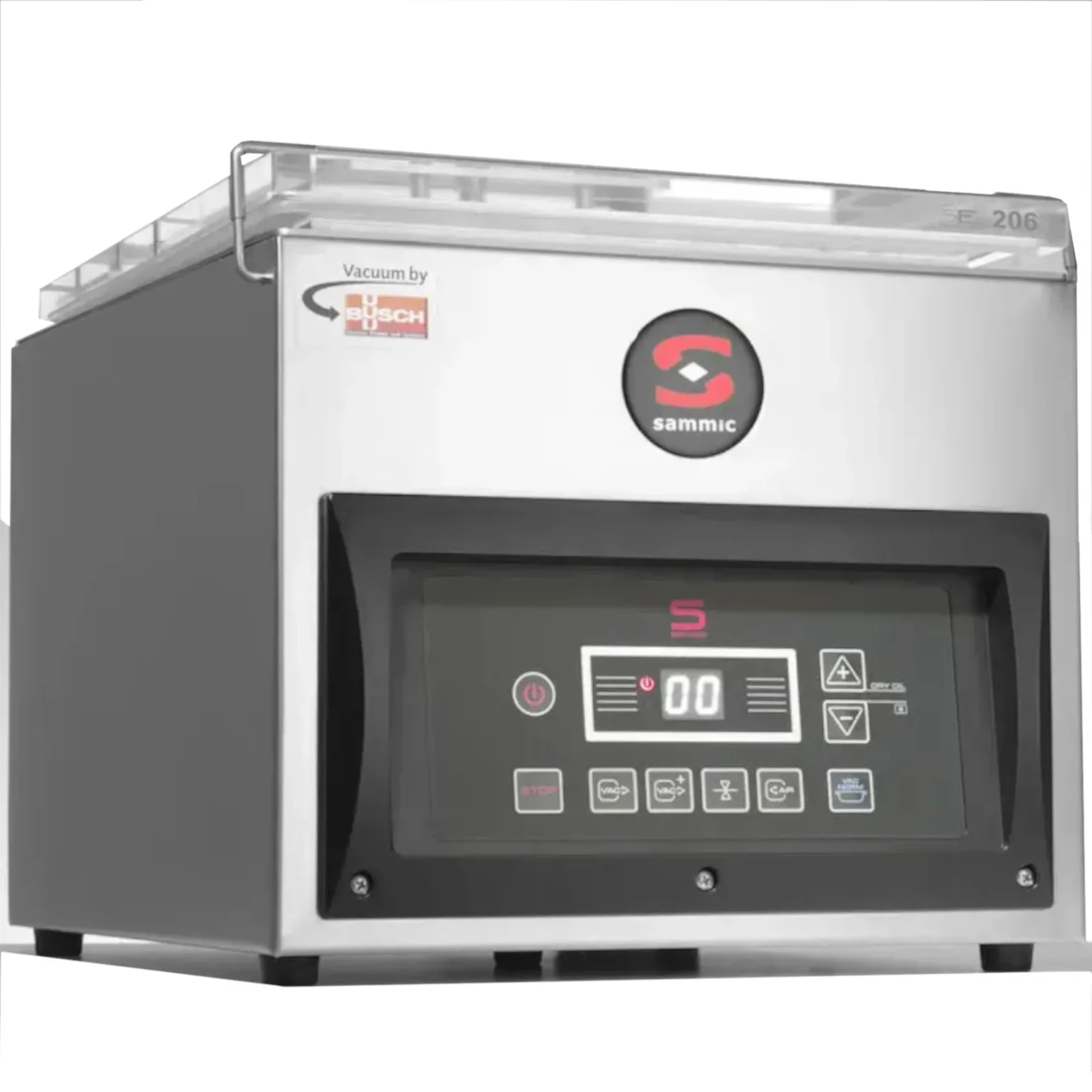 Mașină de ambalat alimente în vid cu cameră, lățime 280 mm, 8 m³/h, 370 W